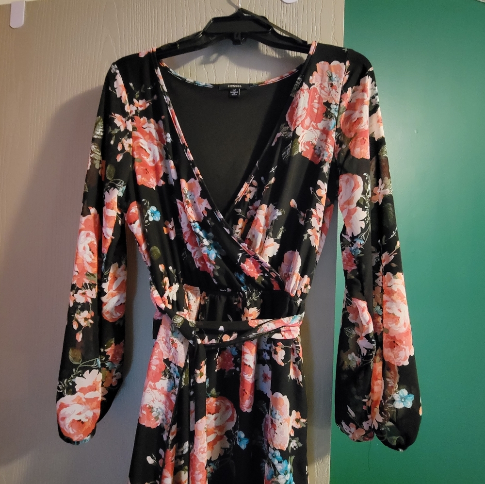 Medium Espresso Rose Floral Dress